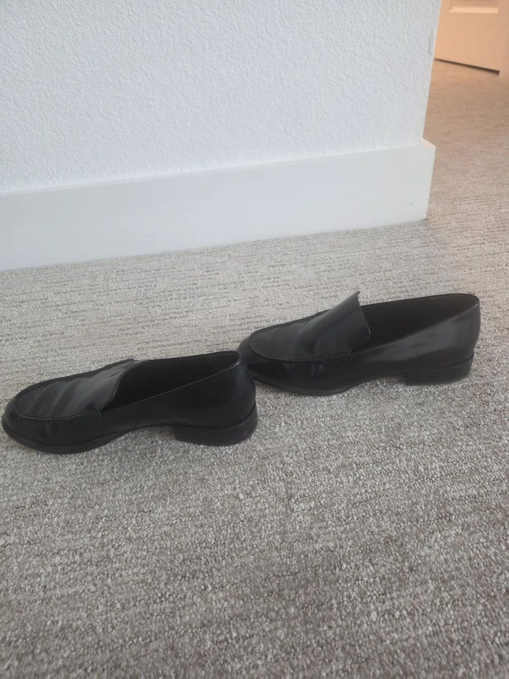 Vince Black Leather Penny Loafers